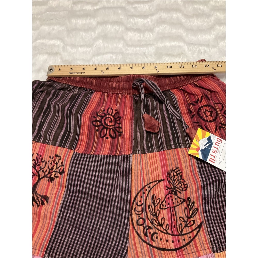 Rising Women's Medium Multicolored Boho Hippie Festival Joggers Patchwork NWT - Picture 9 of 11
